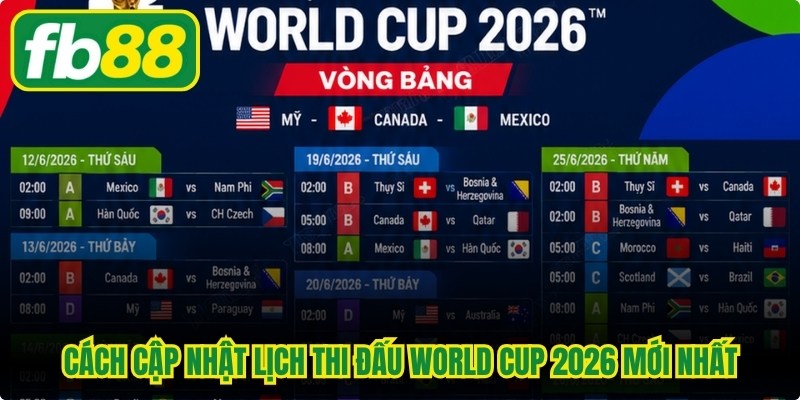 Cách cập nhật lịch thi đấu World Cup 2026 mới nhất, chính xác nhất
